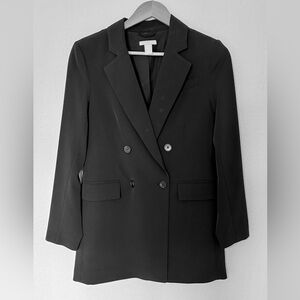 H&M Classic Black Double-Breasted Blazer